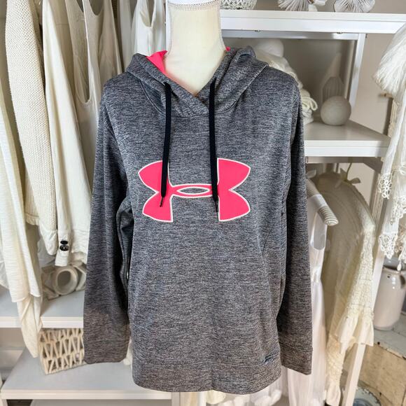 Under Armor Hoodie gray pink size XL athleisure, lounging, comfort classic #4342 - Picture 1 of 8